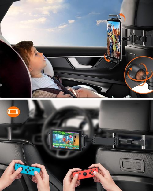Tryone Car Headrest Tablet Mount Holder Stretchable Backseat