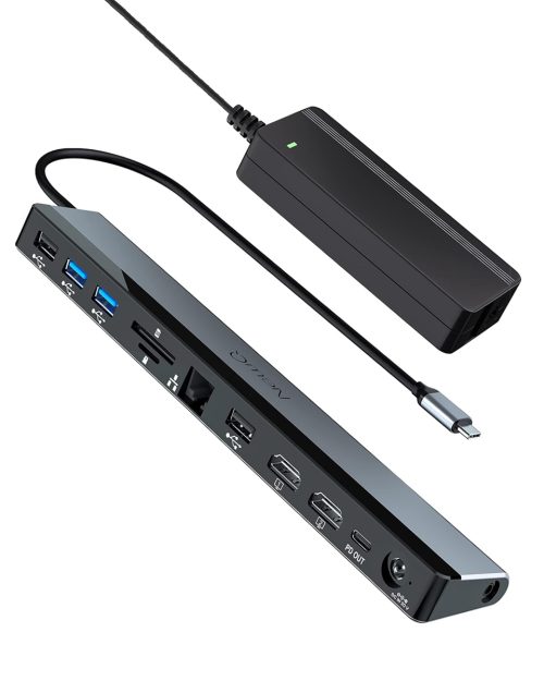 USB C Docking Station Dual Monitor with 96W Power Adapter