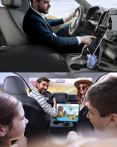 Car Cup Holder Tablet Stand with Adjustable Arm for Truck